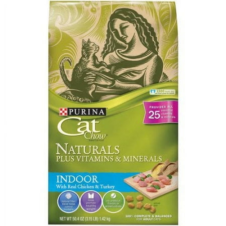 Purina Cat Chow Naturals, Dry Indoor Cat Food With Added Vitamins, Minerals and Nutrients, 3.15 lb. Bag (Pack of 3)