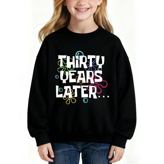 Thirty Years Later Sweatshirt, Long Sleeve Oversized Casual Fashion Graphic Pullover Tops For 𝓴𝓲𝓭𝓼,90cm