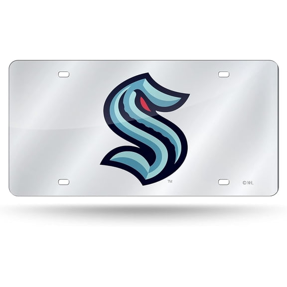 Seattle Hockey Kraken Acrylic License Plate Laser Tag