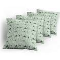 thumbnail image 5 of Ambesonne Tropical Throw Pillow Cover 4 Pack, Exotic Hawaiian Palm Trees, 24", Mint Green Black, 5 of 7