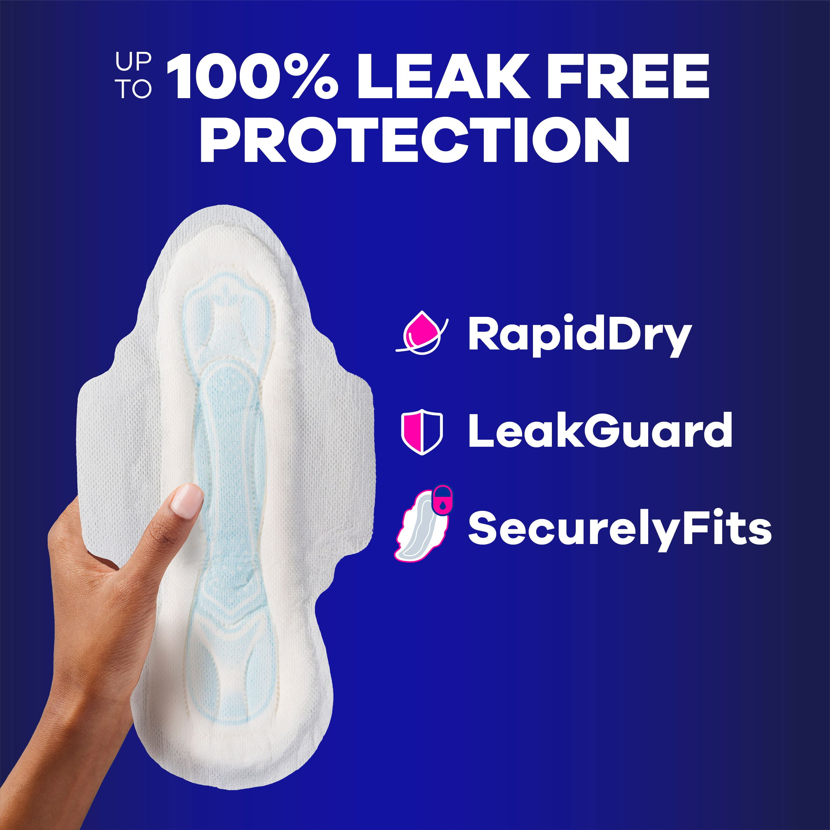 Serviettes Always Maxi de nuit, degré d’absorption de nuit, avec ailes, pour femmes, taille 4, non parfumées 26CT