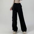 thumbnail image 2 of Womens Spring And Autumn High Waist Wide Leg Straight Casual Sports Overalls, 2 of 6