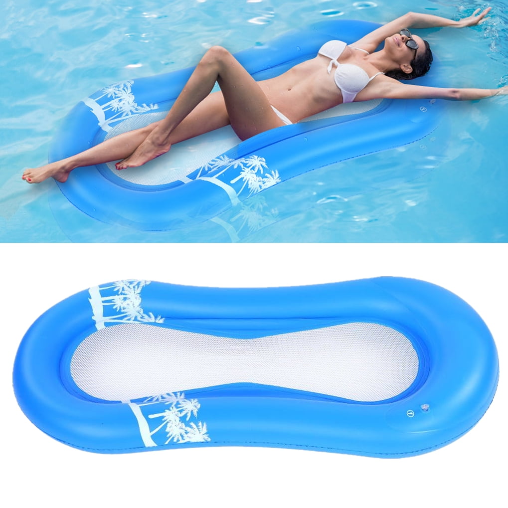 PVC Inflatable Swimming Pool Beach Floating Lounge Raft Floater Chair Bed+Pump 