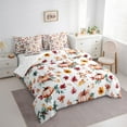 thumbnail image 3 of Manfei Flower Pumpkin Bedding Sets King Size,Botanical Plants Bed in a Bag King size,Thanksgiving Day Bedding King Size,Microfiber Festival Room Decor,Reversible,7-Piece, 3 of 6