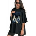 thumbnail image 3 of Plus Size Shirt for Women Black Tops for Women Oversized Short Sleeves Shirt for Women Modern Simplicity T Shirt Crewneck Shirt for Women L, 3 of 5