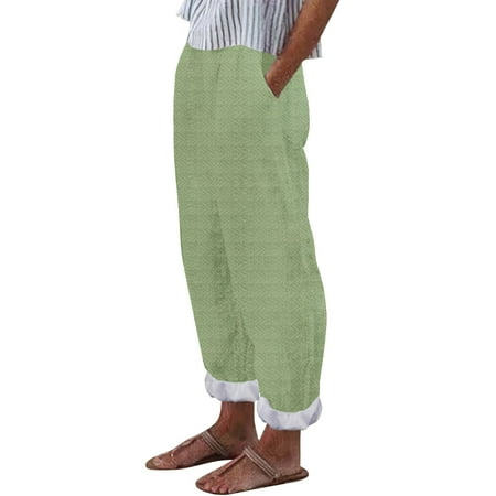Hassda Clearance Womens Linen Pants Women  Simple and Fashionable Geometric Texture Cotton Linen Casual Pants Baggy Pants Women Purple XL