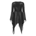 thumbnail image 4 of iiniim Women's Sequins Chiffon Praise Dance Tunic Tops Long Flare Sleeve Worship Church Dance Overlays Black XL, 4 of 6