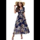 thumbnail image 1 of Vestido Cruzado de Verano para Mujer, con Cuello en V, Floral, Corta, para Invitadas de Boda, Informal, para Fiesta Azul Marino M, 1 of 10