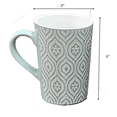 thumbnail image 2 of Marcelle Coffee's Best Companion 4 Piece 16oz Multi-Color Ceramic Coffee Mug Set, IKAT Design, 2 of 5