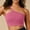 Pink, variant on laiqvcdr Women's Wireless Single Strap Sports Bras,Solid Color High-Stretch Nylon with Padded Cups Bras with Full Coverage and Fashionable Design
