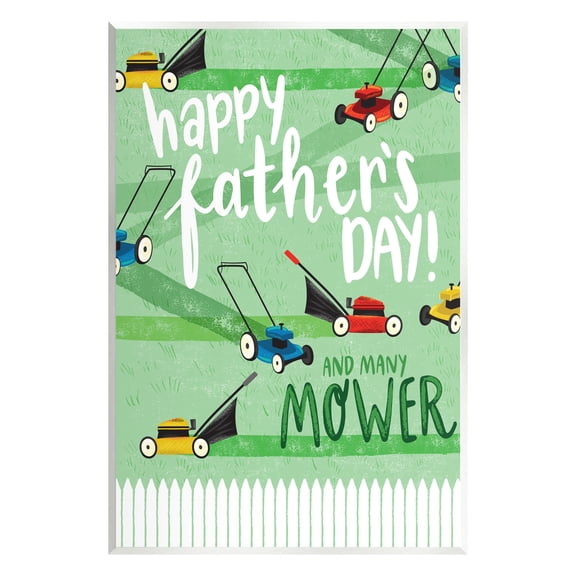 Stupell Industries Happy Father's Day Lawn Mowers Holiday Painting Unframed Art Print Wall Art