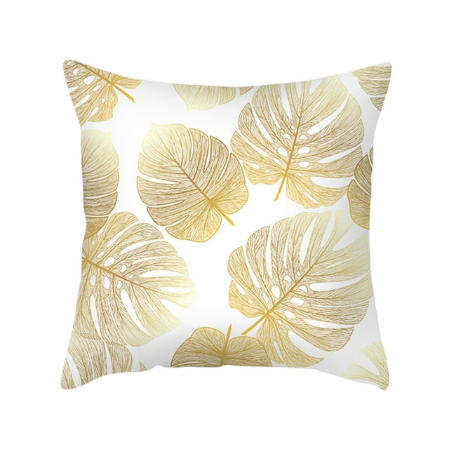 Teissuly Golden Leaves Throw Pillow Covers Velvet Flannel Pillow Cushion For Sofa Teissuly WER202311211476