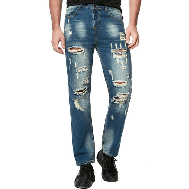 Hood Crew Fashion Men's Jeans Streetwear Loose Denim Pants for Men ...