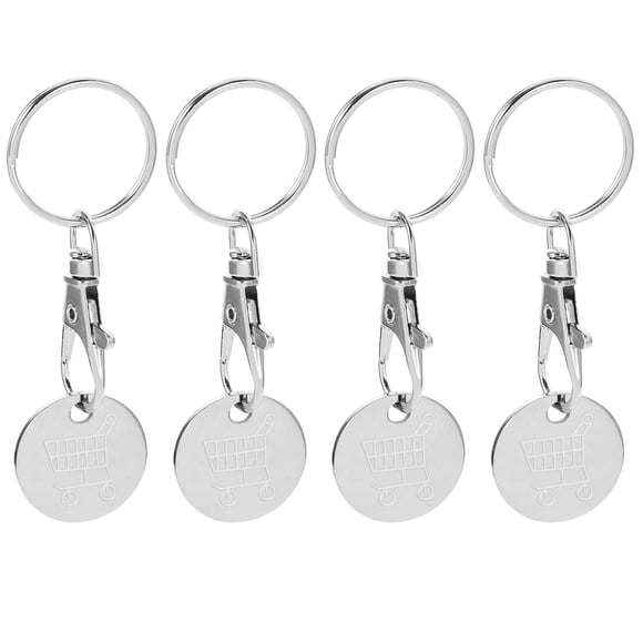 Llavero con ficha para carrito de compras, colgante con ficha para carrito de compras, 4 Uds.
