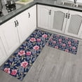 thumbnail image 2 of Pioneer Flower Floral Print Pattern Kitchen Rugs Sets Of 2,Anti Fatigue Kitchen Mat Rugs Non Slip Washable,Decorative Kitchen Floor Mats for Kitchen,Sink,Laundry,17"x30"+17"x47", 2 of 7