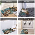 thumbnail image 5 of Rateoe Whimsical Cats Night Cafe Pattern Flannel Door Mat Indoor Outdoor Entrance, Waterproof All-Weather Doormat,Fade Resistant, Low Profile Entryway Mat 16x24in, 5 of 7