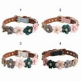 thumbnail image 2 of Fashion Pet Cat Dog Collar Bow Tie With Flower Design - Adjustable leatherCollar for Cats Puppy Small Dog, 2 of 8