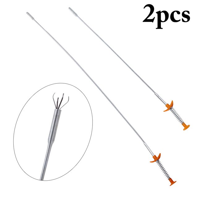 2 Pcs Outils à Griffes Ressort Flexible Outils de Ramassage Outils de Débouchage de Drain