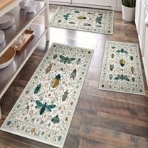 Kitchen Rugs Sets of 3 Non Slip Washable Kitchen Mats for Floor, Waterproof Kitchen Runner Rug, Floor Mat Carpet for Entryway, Laundry, Sink, Hallway, Bathroom