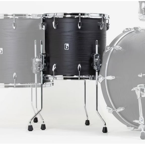 British Drum Co Raven Birch Floor Tom 1414 Satin Black Ash