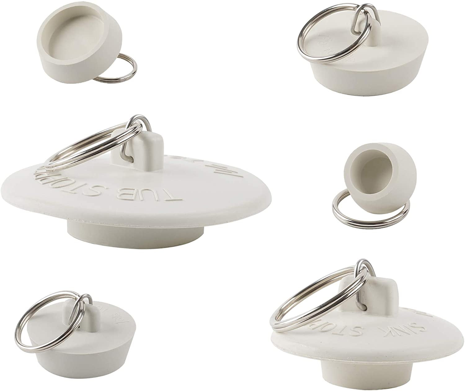 Buy 6 Pieces Drain Stopper, Rubber Sink Stopper Drain Plug with Pull