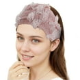 thumbnail image 4 of Unique Bargains 1 Pc Headband Floral Lace Wide Design Hairband for Women Pink, 4 of 5
