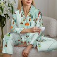 thumbnail image 4 of Goofa World Travel Map Printed Women’s 2 Piece Pajama Set Super,Pajamas Women's Long Sleeve Sleepwear Soft Button Down Loungewear Pjs Lounge Set Nightwear-Small, 4 of 9