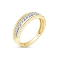 thumbnail image 2 of AFFY 0.25CT Moissanite Diamond Channel Set Men's Engagement Ring in 14K Yellow Gold over Silver-9.5, 2 of 6