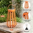 thumbnail image 6 of The Growing Ground 2 pack Solar LED Modern Geometric Lanterns with Handle, Orange, 6 of 9