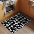 thumbnail image 2 of 2x3 Ft Entryway Area Rug, White Leaves Kitchen Rug Runner Washable Floor Mat, Black Vintage Spring Botanical Leaf Plants Non Slip Indoor Door Mat Throw Carpet for Bathroom Living Room Bedroom, 2 of 8