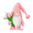 thumbnail image 3 of Spring Decor, 15in Handmade Plush with Tulip Bouquet Decorations for Home Classroom Office Shop, Mother's Day Teachers' Day Easter Gifts (1, Pink), 3 of 7