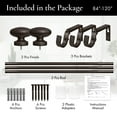 thumbnail image 2 of MERIVILLE 1" Single Curtain Rod Set, Adjustable 84-120 Inches, Prima Finials, Oil-Rubbed Bronze, 2 of 9