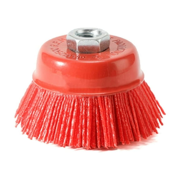 1piece 100mmx M14 Cup Nylon Abrasive Brush Wheel P80 Pile Polymer-abrasive Grinder For Drill Rotary Tool Wood Polishing