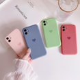 thumbnail image 2 of ML Solid Candy Color Love Heart Phone Case For iPhone 13 12 11 14 Pro Max XS Max XR X 8 7 14 Plus Soft Silicone Bumper Cover, 2 of 7