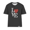 thumbnail image 4 of Fiudx Ofertas Relámpago Camiseta Estampada Informal y de Moda para Mujer con Cuello Redondo y Top de Manga Corta, 4 of 4