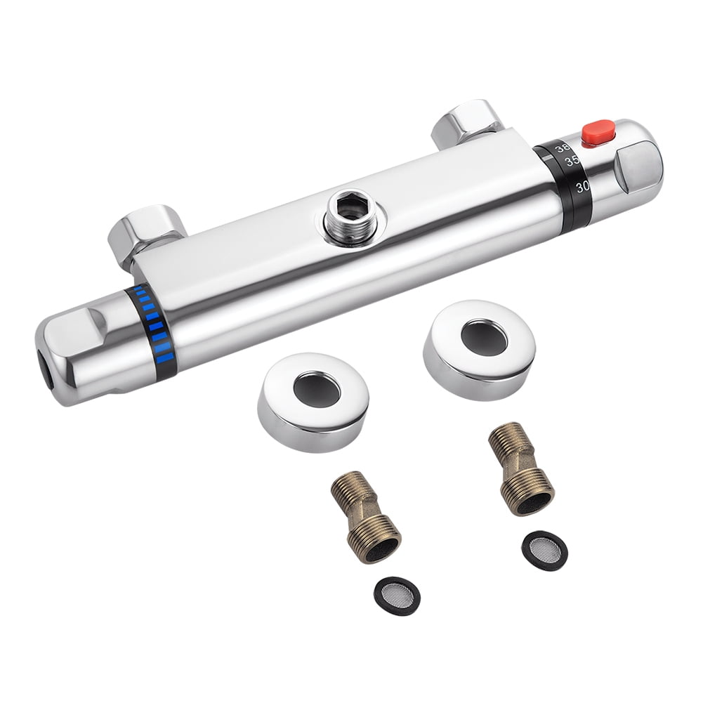 Viugreum Bathroom Bar Mixer Shower Valve Bar Thermostatic Brass Chrome