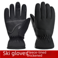 thumbnail image 4 of Guantes de esquí para hombre, de invierno, con forro polar, gruesos, para ciclismo al aire libre, motocicleta, a prueba de viento, impermeables, a prueba de frío, cálidos, guantes de pantalla táctil, 4 of 5