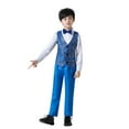 thumbnail image 2 of LYHaoo Shiny Solid Vest And Trouser For Boys Long Sleeve Vest And Pants Holiday Performance Outfit Boys School Clothing Sets Sizes (3-4 Years), 2 of 5