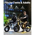thumbnail image 3 of Blaze 16" Electric Bike for Adults/Teens, Peak 1200W 55 Miles 25Mph Full Suspension Fat Tire Electric Motorcycle,Blue, 3 of 5