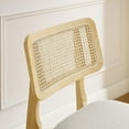 thumbnail image 2 of Art Leon Mid Century Dining Chairs Set of 2, Fabric Rattan Cane Back with Ash Frame, Off-White, 2 of 7