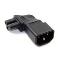 thumbnail image 1 of HUGFEGWE IEC 320 C14 Socket to C5 Mickey Mouse Plug AC Power 90 Degree Left Angled Converter Adapter CJ25311-7947, 1 of 6