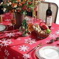 thumbnail image 5 of Christmas Tablecloth Rectangle, Table Cloth with Snowflake Decorations, Heavy Weight & Spillproof Table Cover for Dining, Party & Holidays (Snow Patterns, Rectangle, 60" x 102" (8-10 Seats)), 5 of 6