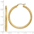 thumbnail image 3 of Real 14kt Yellow Gold Diamond-cut 3mm Round Hoop Earrings; for Adults and Teens; for Women and Men, 3 of 3