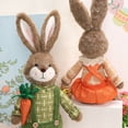 thumbnail image 3 of Long Leg Bunny Stretch Doll, Orange Green Fabric Rabbit for Easter Decor, Stretch Bunny Figurine for Home Table Display, 3 of 6