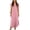 Pink, variant on POIUYTR Women Summer T-shirt Dress Casual V Neck Short Sleeve Shift Dresses Loose Fit Side Split Maxi Dress