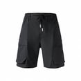 thumbnail image 4 of CHGBMOK Mens Cargo Shorts Athletic Workout Shorts Solid Color Drawstring Elastic Casual Shorts Summer Beach Vacation Shorts Pants, 4 of 9