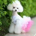 thumbnail image 2 of Dog Princess Dress, Pet Tutu Skirt Summer Wedding Dress Heart/ Lips Embroidery Tulle Ruffle Dresses Birthday Party Costume for Small Dogs Cats Girls Apparels,  Pink L, 2 of 9