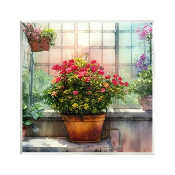 Vivid Flower Blooms Greenhouse Botanical & Floral Painting Unframed Art Print Wall Art