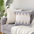 thumbnail image 4 of Yesfashion Boho Thick Throw Pillow Covers with Tassel, Soft Plush Tufted Cushion Covers Triangle Design, 18x18, Cream Beige Grey, 1 Pack, 4 of 4
