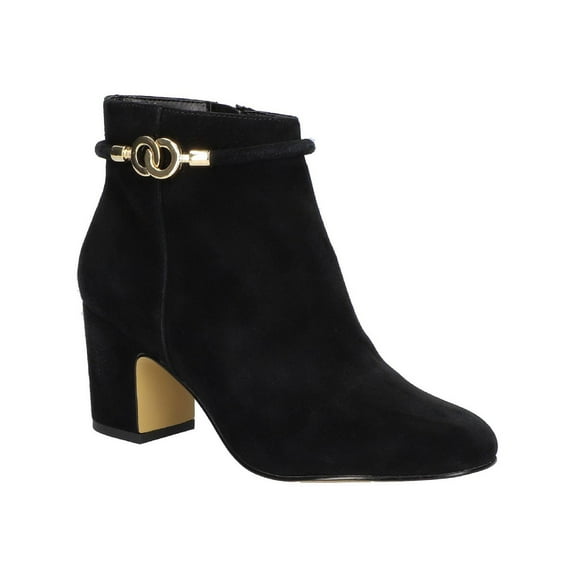 Bella Vita Womens Diaz Suede Block Heel Ankle Boots
